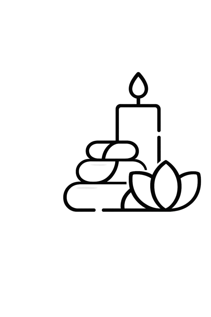 Petite bougie décorative pour créer une ambiance conviviale dans le salon Vera Nails à Sartène et Propriano en Corse